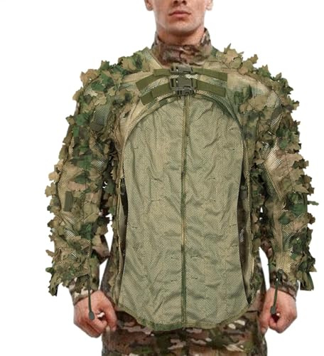 Ghillie - Costume pour la chasse - Tenue 3D Sniper - Paintball Gear - Costume de camouflage pour la photographie d'animaux sauvages - Airsoft - Vêtement de chasse tactique pour homme - Équipement