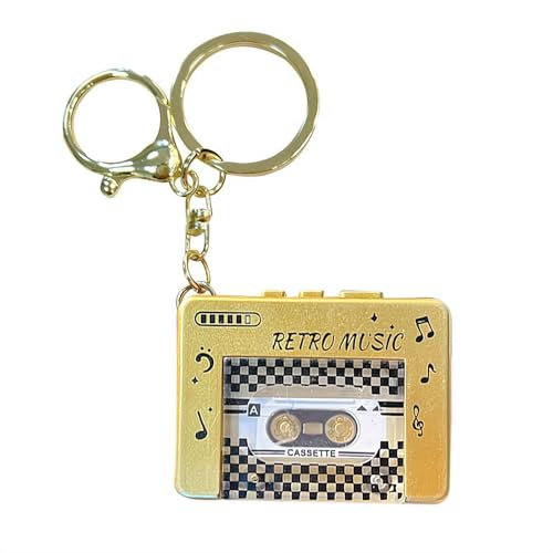 Mini magnétophone portable, lecteur de cassettes miniatures en plastique rétro avec musique, accessoire amusant à suspendre, enregistreurs de musique vintage, cadeaux créatifs