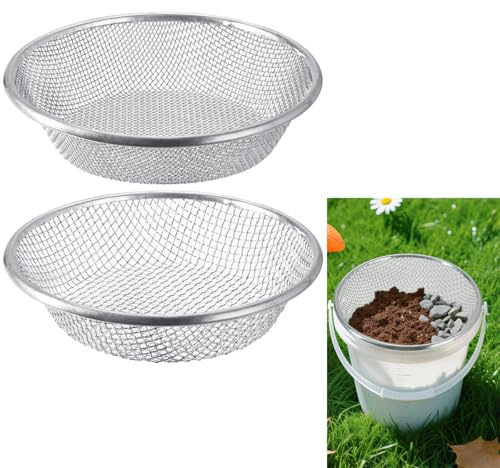 Soil Sifter Galvanized Screen, Soil Sieve for Compost Dirt Sand Rock, Rust-Resistant Sifter for 5 Gallon(1/8in,1/4in)