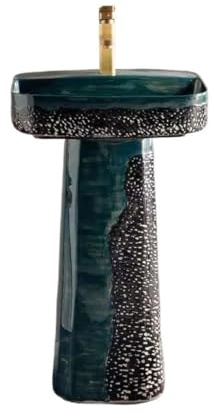 HXZJUIKL Lavabo De Pedestal para Patio, Estilo Retro, Vertical, De Cerámica, para Baño, Balcón, Lavabo De Pedestal para Baño.