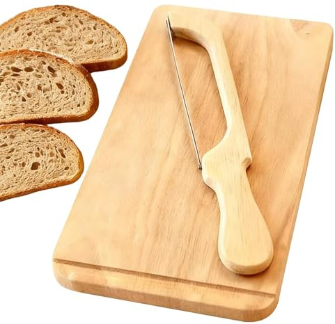 Generisch Cortador de pan | de corte de panecillos de doble cara - Tabla de cortar pan con cuchillo de cortar - Para desayunos, panadería, hogar, cocina, restaurante, apartamento