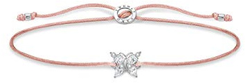 THOMAS SABO Damen Armband Little Secret Schmetterling weiße Steine 925 Sterlingsilber LS117-401-19-L20V