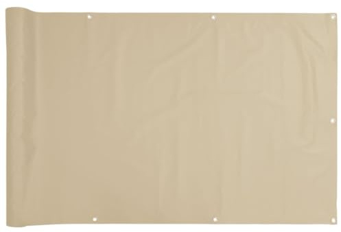 vidaXL Balkon Sichtschutz Bespannung Terrasse Windschutz Sonnenschutz Balkonbespannung Balkonverkleidung Beige 120x300cm Oxford-Gewebe