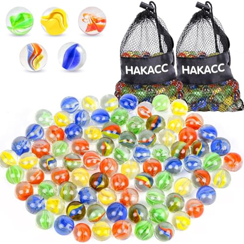 HAKACC 250 PCS Marbles Bulk Assorted Colours Glass, Cat Eyes Round Marbles Toy for Kids Games, DIY and Home Decoration