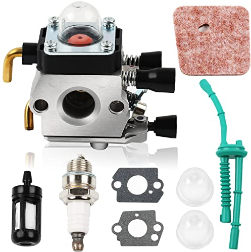 Vergaser Luftfilter C1Q-S97 für STIHL FS55 FS38 FS45 FS46 KM55 HL45 FS55C FS55R FS55RC FS45L FS45C Vergasersatz Kit Trimmer Rasenmäher mit Luftfilter Kraftstoffleitung Primer Bulb Kit