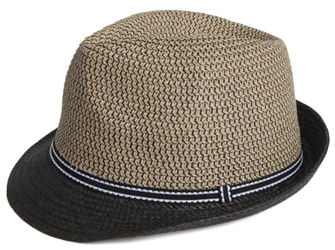 Woodland Leathers Panama Fedora Trilby Straw Hat for Men Foldable Sun Hat