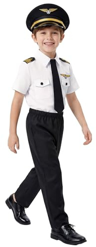 KAKALVER Kids Pilot Costume Boys Airline Captain Uniform Kids