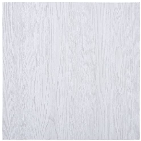 Camerina Laminat Dielen Selbstklebend PVC Bodenbelag Selbstklebend Laminatboden Bodenaufkleber 5,11 m² PVC Weiß