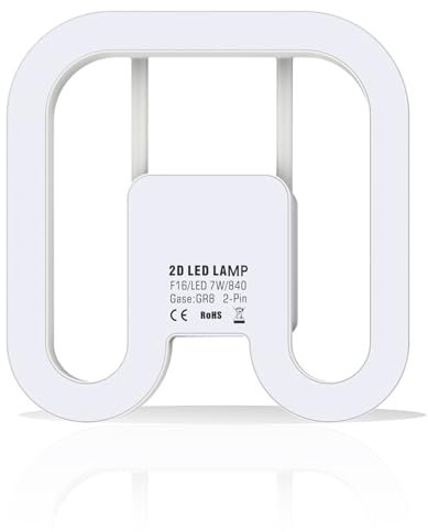IHYCTV GR8 2-Pin LED 2D Retrofit, 7W ersetzt 16W CFL, 1000lm, 4000K Kaltweiß, EVG/KVG, 150°, 2-Pin Steckbasis, Matt (1 Stück)