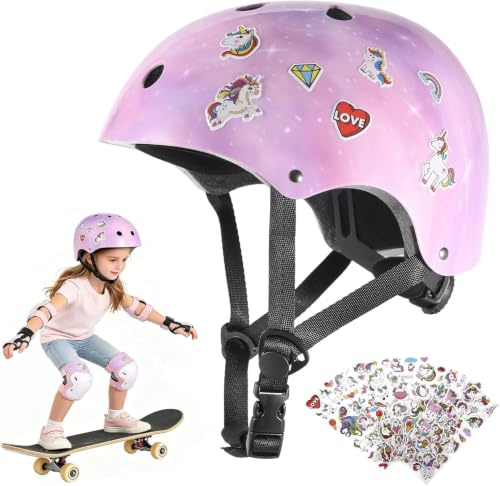 DUZSKJ Casco Ajustable para Bicicleta y monopatín para niños y niñas | Casco de bricolaje, casco protector, para practicar skate patinetes y patinaje en línea al aire libre