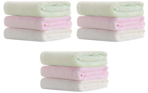 VILLCASE 9 Toallitas de Fibra de Bambú Toallas Faciales Reutilizables y Absorbentes para Recién Nacidos Ideales para Baño Cuidado del Ñiño