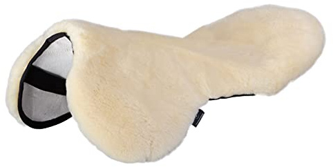 CHRIST Revestimiento de Borrego Natural para Silla Inglesa Cubierta, Zalea o Funda de Piel de Cordero para Montura Inglesa de Caballo. Color Natural Talla: Pura Sangre (15,5“-17,5“)