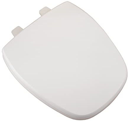 Comfort Seats C1B4R49-00 Deluxe MDF Wood Rounded Toilet Seat and Plastic Hinges, White