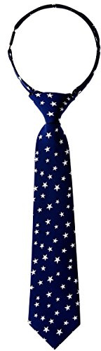 Retreez Corbata Pre-atada de microfibra de Patrón de estrellas para niño Azul marino y blanco - 24 meses - 4 años