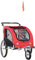 PawHut 2 in 1 Hundeanhänger Jogger Fahrradanhänger Hunde Hunde-Fahrradanhänger Rot+Schwarz 155 x 83 x 108 cm