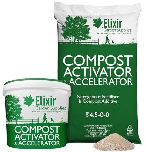 Elixir Gardens Compost Activator & Accelerator/Compost Maker 4.5-0-0 Various Sizes 250g-25kg | 1kg Bag | Treats over 7sqm