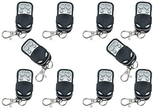 Telecomando per Cancello Automatico Universale con Batteria Inclusa, 4 Tasti Codice Fisso, 10 Pezzi, Frequenza Fissa 433,92 MHz