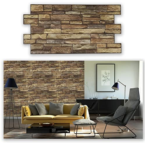 Grace Baltic – 3D Wall Panels for Interior Wall Decor Non-Adhesive Thin and Elastic PVC Wall Covering Panels for Home and Office (10, Brown)