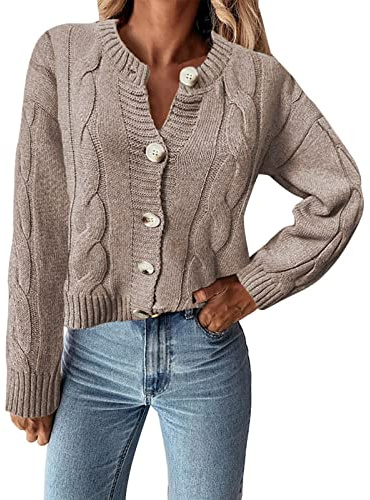 Cyber of Monday 2024 Plus Size Short Sleeve Jumpers Womens Long Sleeve Tops Waffle Cardigan Women Ladies Fine Knit Jumpers Hippie Cardigan Women Prime Big Deal Days October 10-11 Big Deal Days