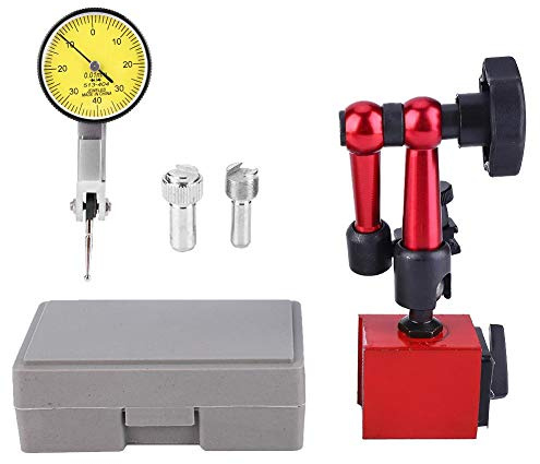 Urtavla Testindikator med Magnetisk Bas, 0-0,8 mm Mätklocka, Digital Indikator, Flexibel Mätare med Spak
