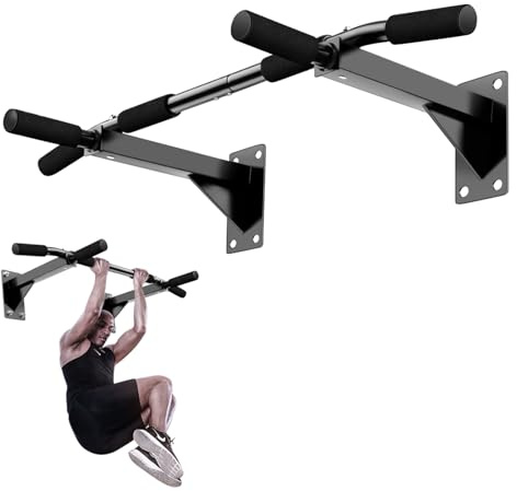 Muro Barre per Trazioni con Antiscivolo Maniglie, Montaggio a Parete Sbarra Trazioni, Montata a Parete Barra per Trazioni, Pull Up Chin Up Bracket Bar per Casa Palestra Fitness Sollevarsi Allenamento