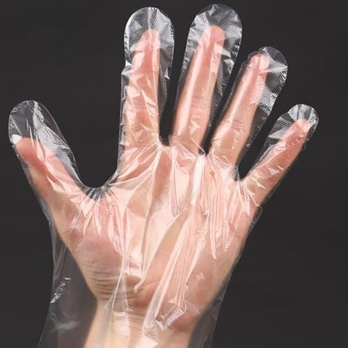 Lot de 400 gants jetables en plastique pour la cuisine, la préparation des aliments et le service alimentaire, gants de nettoyage de qualité alimentaire, taille unique, sans latex, plastique