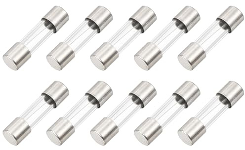QUARKZMAN 10 stycken snabbsäkring glasrör 2 A 125 V 5 x 20 mm glasrör säkringar snabbverkande säkringar för kretskort elektroniska apparater hushållsapparater