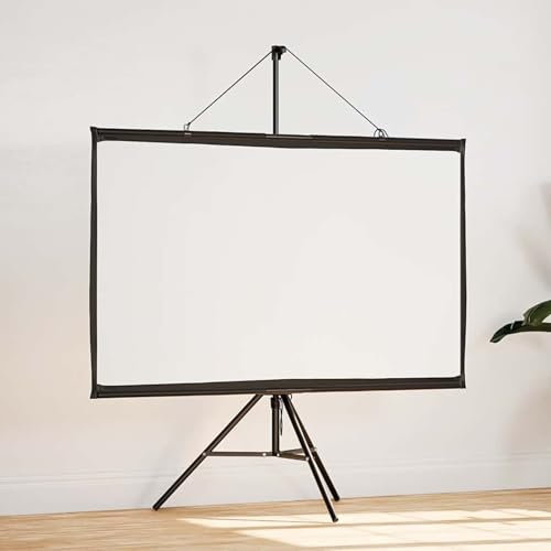 qohoio Schermo di Proiezione con Treppiede 50 Pollici 16:9,Schermi di Proiezione,Portatile,Ideale per Home Theatre,Film all’Interno e Esterno-4101045