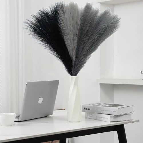 VIDSTW 30 stycken 55 cm pampasgräs konstgjorda torkade blommor pampasgräs de dekoration vardagsrum torkade blommor fluffig fuskpäls boho för dekoration sovrum vardagsrum bröllop (trefärgad C)