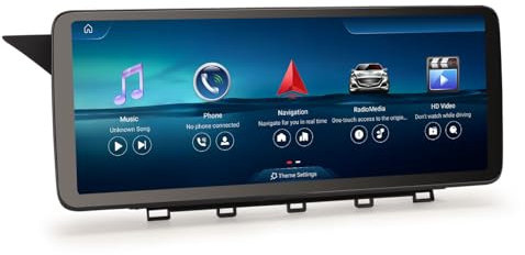 Erisin 12,3 Pulgadas Qualcomm 8GB+128GB Android 14 Radio Coche Bluetooth GPS Navegador para Mercedes Benz Clase GLK X204 Sistema NTG 4.0 Estéreo CarPlay Android Auto Dab+ WiFi 4G DSP Pantalla IPS USB