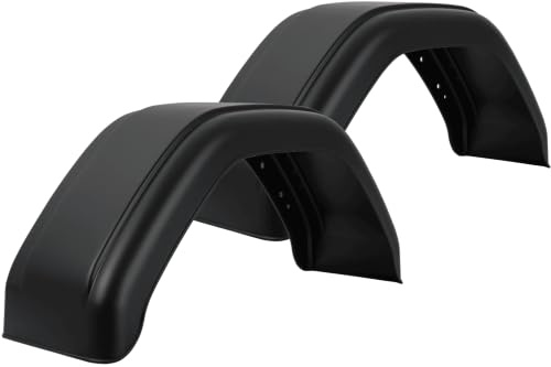 DE HAAN Kit de deux garde-boue simples 14 à 15 pouces en plastique pour remorque 750 x 220 mm passage de roue avec trous comme protection anti-boue véhicule utilitaire