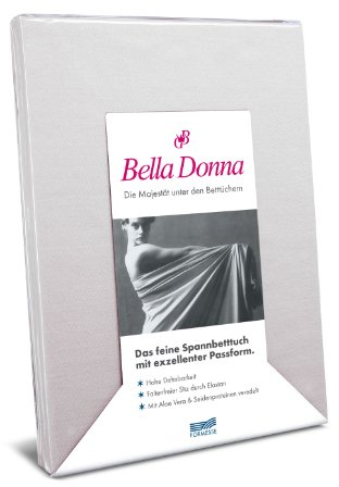 Bella-Donna Bella-Donna Jersey Spannbettlaken, silber, 180 cm x 200 cm
