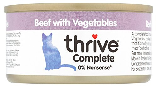 Thrive Complete Beef with Vegetables Wet Cat Food – Single Protein – Adult & Senior – 12 x 75g Cans