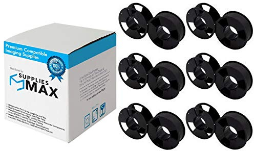 SuppliesMAX Compatible Replacement for IBM 6400/6404/6405/6408/6412 Series OCR High Contrast Black Printer Ribbons (6/PK) (1040993)