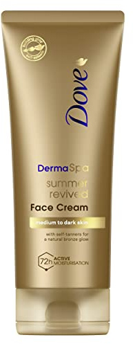 Dove DermaSpa Face Cream for natural bronze glow Summer Revived medium to dark self-tan 75 ml
