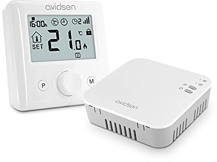 Avidsen 127047 Home Flow Thermostat Wi-Fi intelligent - Contrôle du chauffage de chaudière/chauffage à eau chaude - Connexion Wi-Fi au routeur - Application smartphone - Sans abonnement - Installation