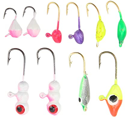 Eisangelhaken-Set, Eisangel-Jigs-Set aus Kohlenstoffstahl für Bass