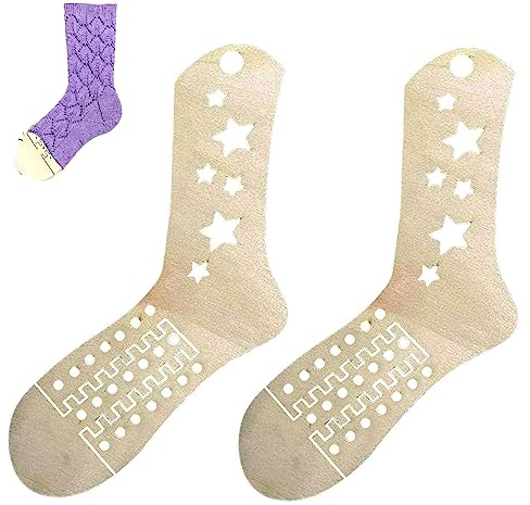 CHENNAN 1 Paio di Calzini in Legno Bloccante per Calzini Dimensioni Regolabili Calze in Legno Fai da Te per lavori a Maglia per lavori a Maglia per Amanti del Artigianato Modello a Maglia (Stella)