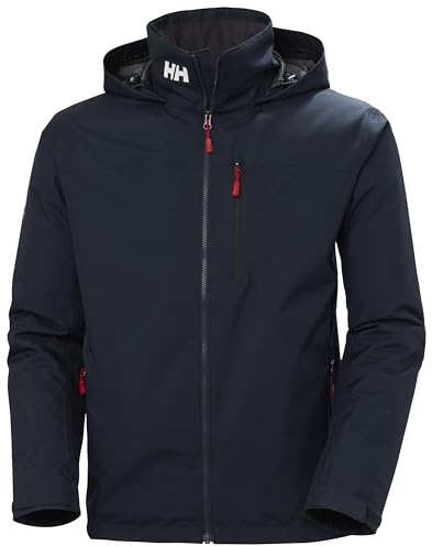 Helly-Hansen Crew Hooded Midlayer 2.0 Waterproof Jackets for Men with Insulated Windproof Sailing Fabric and Packable Hood, 597 Navy - M