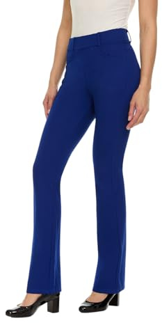 ZayWay Women's Stretch Bootcut Dress Pants with Pockets - Wear to Work - Ponte Treggings Royal Medium