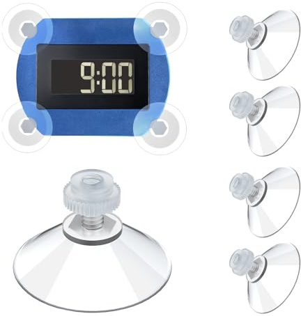 CloudValley Ventosa Compatible con Disco de estacionamiento Needit Park Lite, Resistente al Calor, Fuerte Fuerza Adhesiva, Transparente, Fuerte, parquímetro, Juego de 4 Unidades