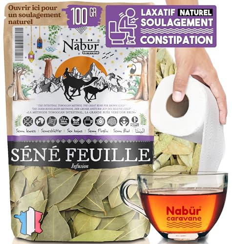 Tisana alla senna 100 g (+67 tazze) BIO, Allevia La Stitichezza, Tisana Lassativa Digestione, 100% Naturale, Senza Additivi - NABÜR