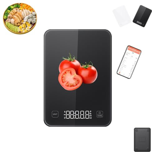 Smart Scale with App,smart Kitchen Scale with Nutritional Calculator,food Nutrition Scale,Analyses The Nutritional Value of Food and Counts Calories,Create A Dream Figure In A Few Weeks-A