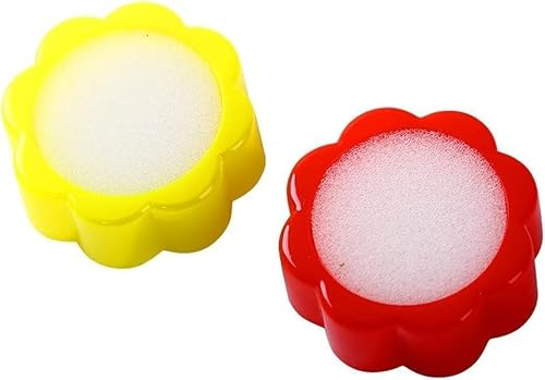 Finger Wet Sponge, 2Pcs Professional Fingertip Moistener Finger Moistener Flower Shape Finger Wet Sponge Cup for Fingers Counting Money Papers Bills Documents