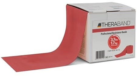 THERABAND Resistance Band, Exercise, Workout, Physical Therapy, Medium, Red