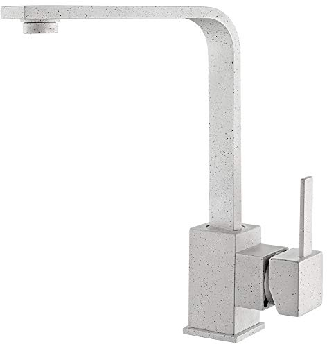 Rubinetto cucina girevole miscelatore monocomando rubinetto lavello granito bianco bassa pressione Sanlingo