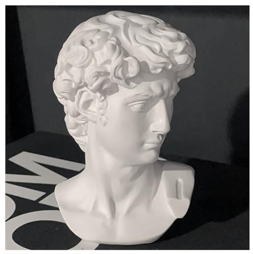 LKXHarleya 11.8 Inch Classic Greek Michelangelo David Bust Statue Replica Sculpture Figurine for Artist