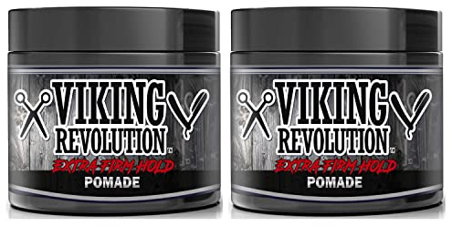 Viking Revolution Extreme Hold Pomade - Extra Firm, High Shine 4 oz (2Pack)