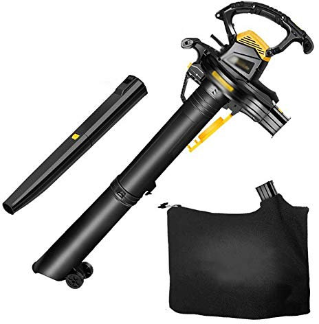 CYY Puissant Souffleur de Feuilles avec 6 Vitesses,Souffleur À Feuilles Filaire Électrique avec Broyeur,2 en 1 Balayeuse et Aspirateur pour Le Nettoyage de Terrasse Jardin