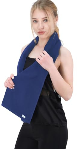 EOC Evolution of Cotton Lot de 2 serviettes de sport 30 x 130 cm, bleu roi, en 100 % coton, certifiées Oeko-Tex, extrêmement absorbantes et à séchage rapide, idéales pour le fitness, la gym et le yoga